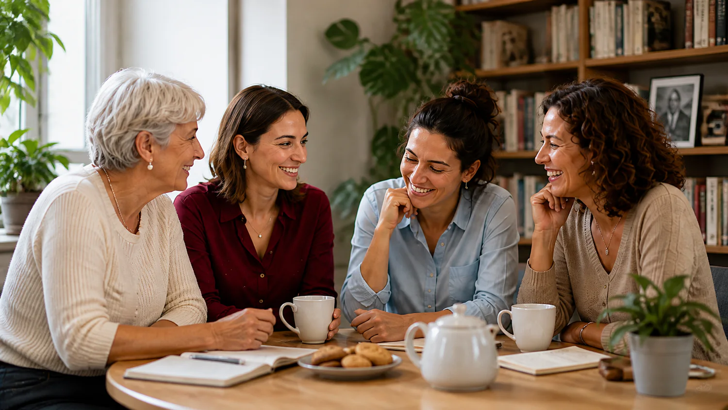 Des femmes de plusieurs générations partageant un moment chaleureux